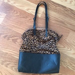 Chicos black and animal print, leather bag